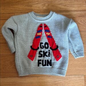 Knit  Sweater with Ski Design